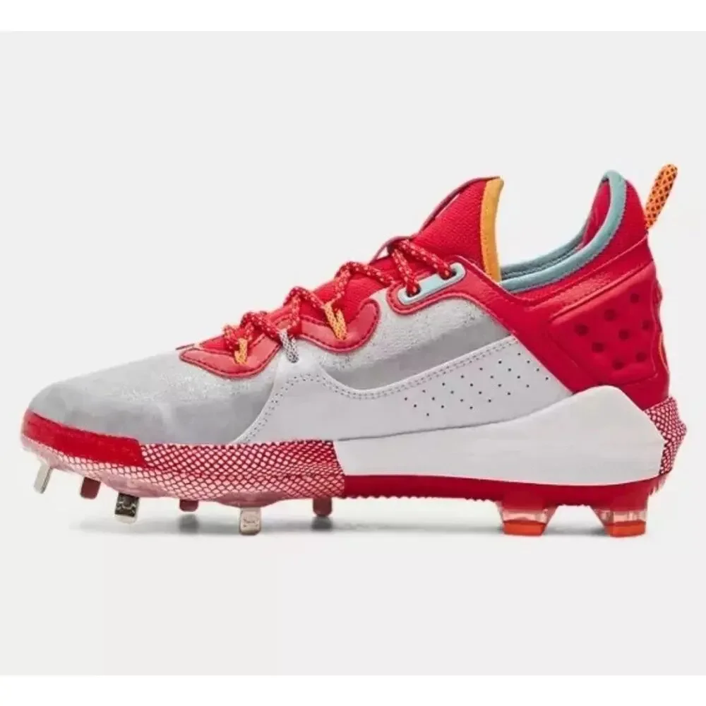 Under Armour UA Harper 8 low ST Baseball Cleats 3026588-105 White Red Mens 14
